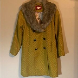 Merona Retro Double-Breasted Yellow Coat